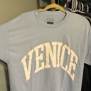 Light blue 100% cotton VENICE  short sleeve shirt. New without tags, Never Worn!